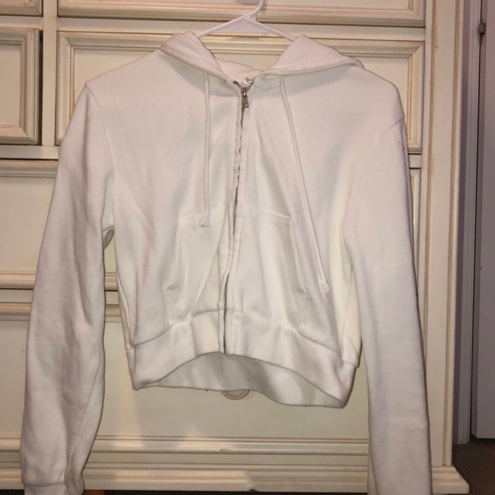 Brandy Melville White Crystal Hoodie